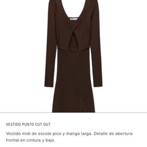 Zara Chocolate Brown Midi Dress